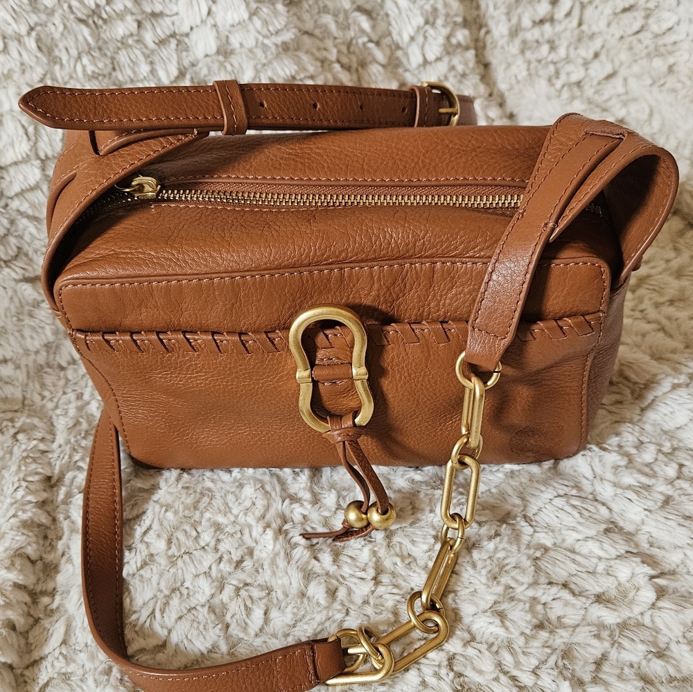 Vince Camuto Camel Leather Crossbody Bag